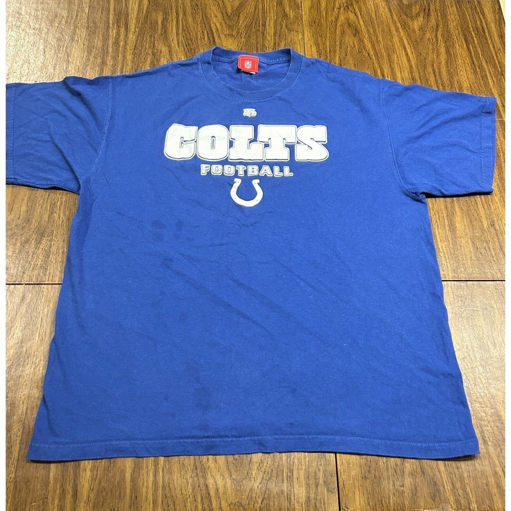 Vintage Indianapolis Colts Shirt Mens XL NFL Football Blue & White Logo
